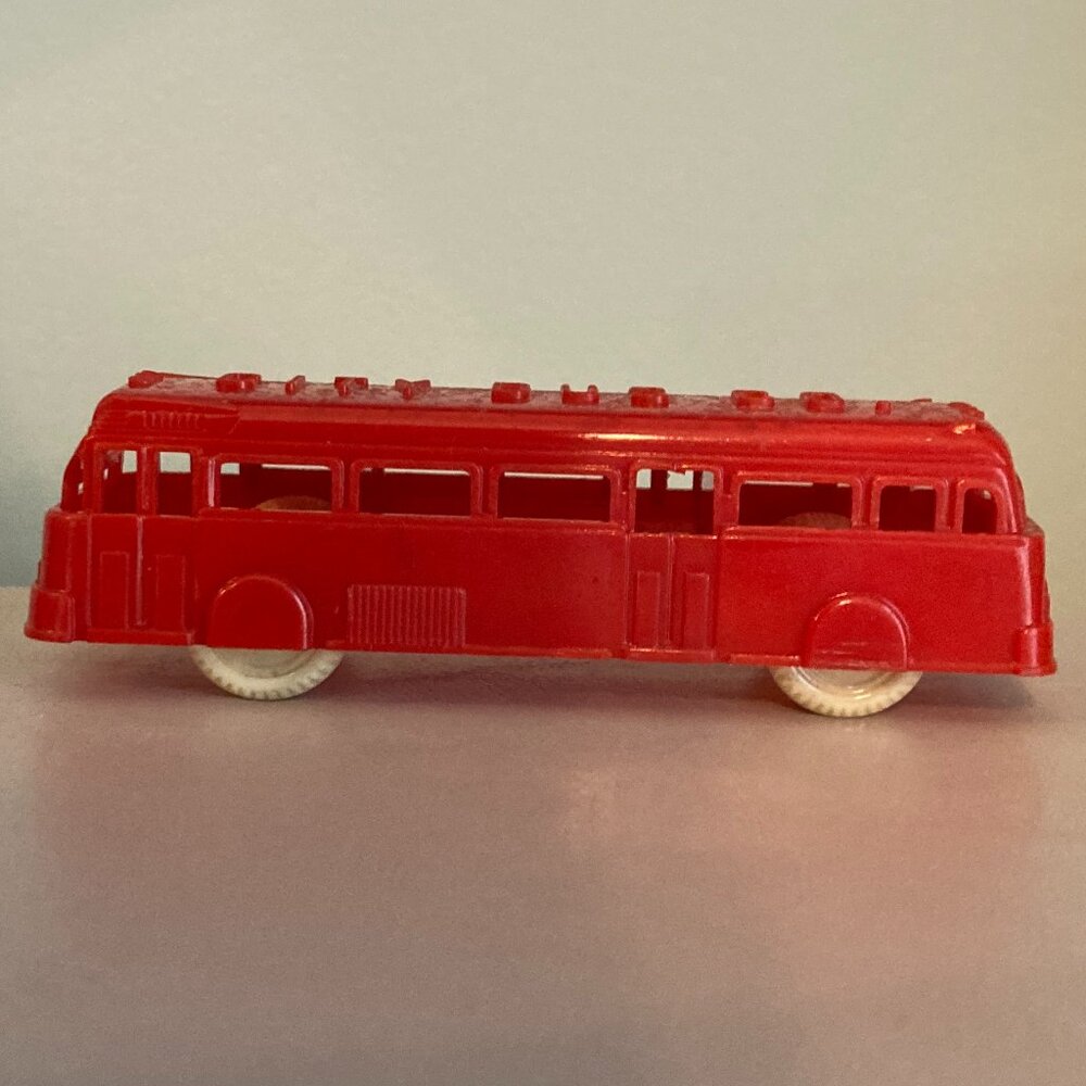 Red City Bus Toy Vintage 1950s Collectible by Renwal